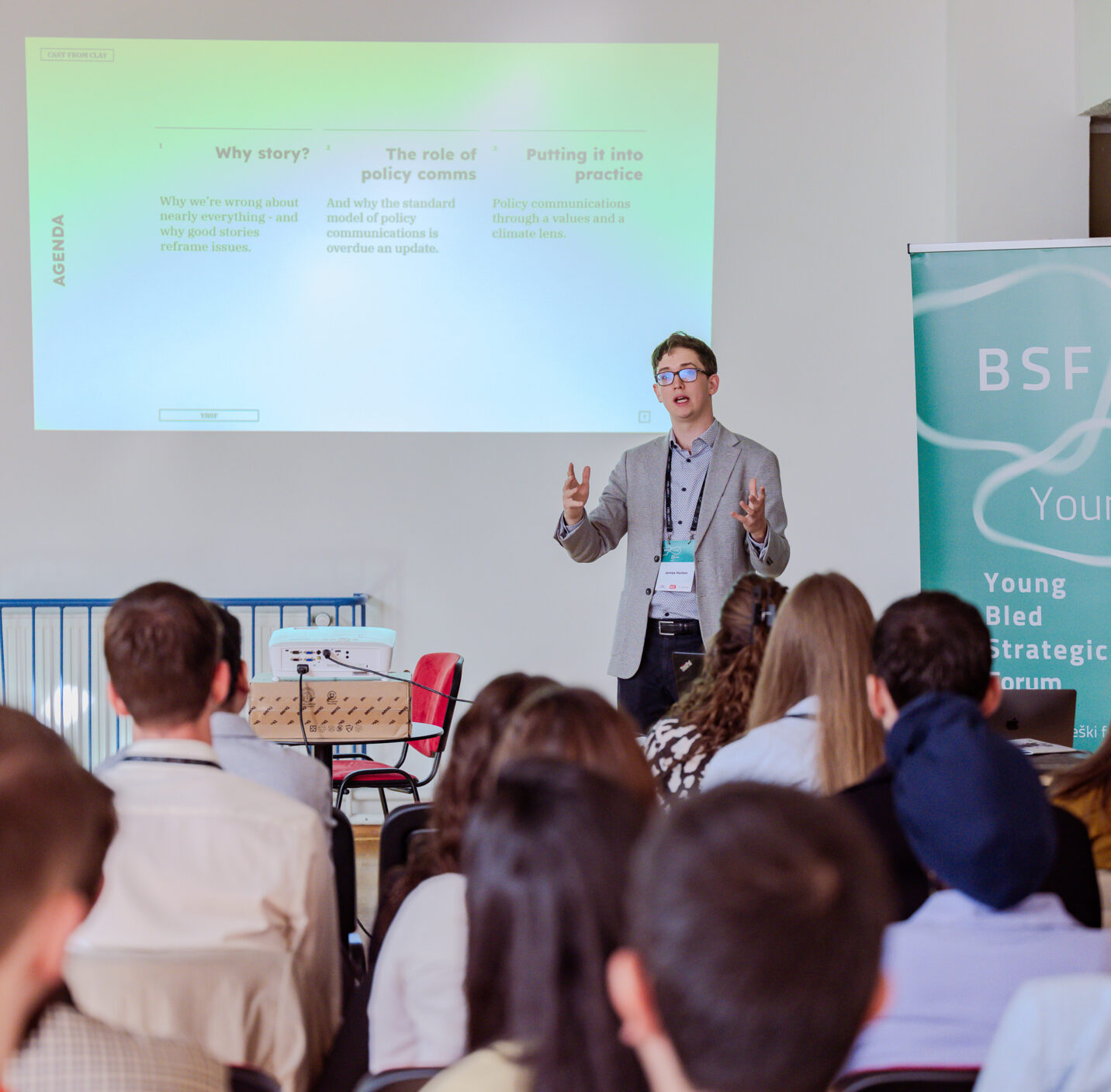 Jamie presenting at BSF